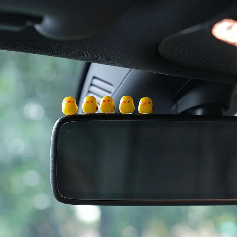 5Pcs Cute Mini Ducks Car Interior Decoration Auto Rearview Mirror Dashboard Ornaments For Woman Man Gift Car Accessories Beauty World Shop