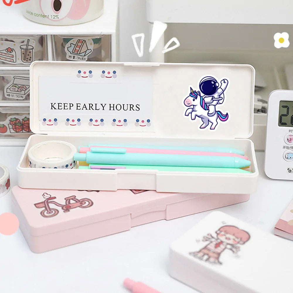 40-240pcs Astronaut Cosmonaut Stickers Cartoon Cute Decals Toy Stationery Guitar Phone Laptop Luggage Car Graffiti Kids Sticker Beauty World Shop
