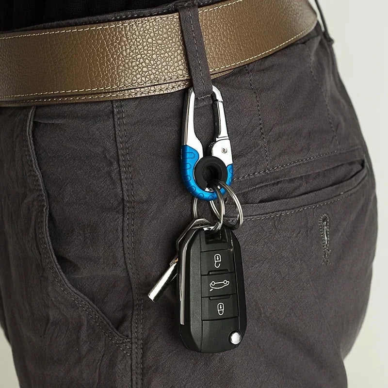 Keychain Buckle for Men Stainless Steel Key Ring Key Chain Hook Outdoor Carabiner Climbing Keyfob Accessories Beauty World Shop
