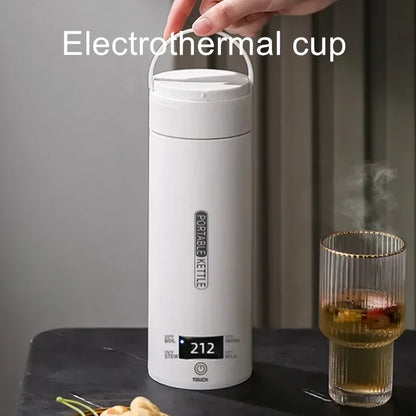 JFBONIN Electric Kettles Portable Tea Coffee Kettle Travel Boil Water Thermal Cup Anti-Scald Water Bottle English Menu Beauty World Shop