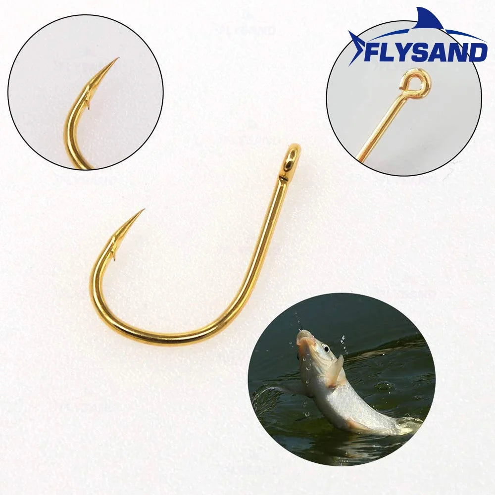 FLYSAND 100pcs/500pcs High Carbon Steel Fishing hooks Mixed Size Barbed jig hook Carp Fishing Jig Head Fly fishing Accessories Beauty World Shop