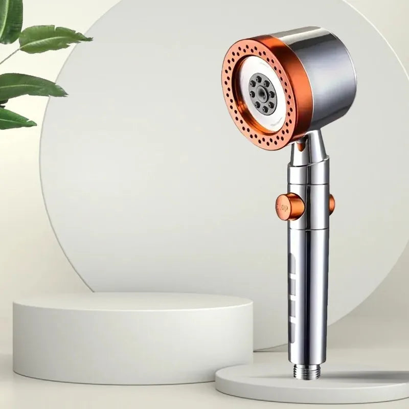 High Pressure Handheld Shower Head with One Button Stop Feature - Water Saving Bathroom Accessory Set Beauty Trend Shop