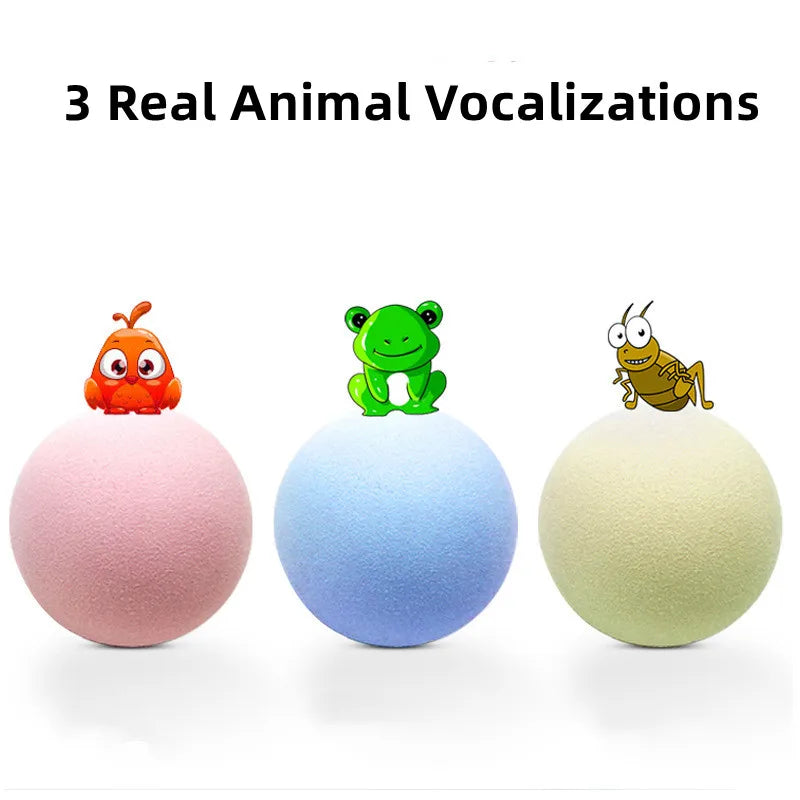 Cat Toys Balls Sound Frogs Birds Chirping Crickets EVA Balls Rolling Cat Plush Soft Self-Heeling Teaser Toys Pet Accessories Beauty World Shop