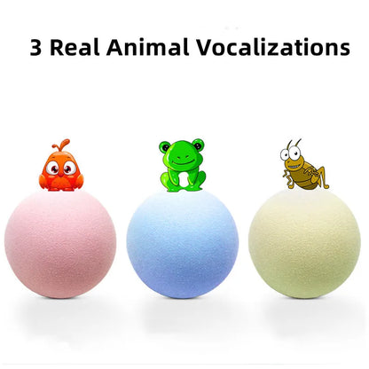 Cat Toys Balls Sound Frogs Birds Chirping Crickets EVA Balls Rolling Cat Plush Soft Self-Heeling Teaser Toys Pet Accessories Beauty World Shop
