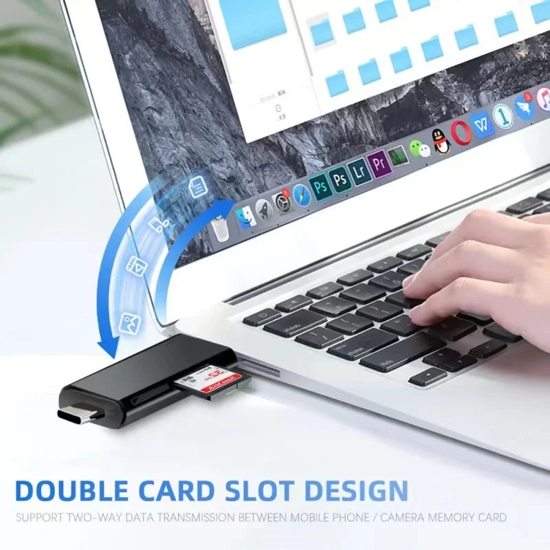 5 In 1 Multifunction USB 3.0 Type C USB Micro USB SD TF Memory Card Reader for Android IPhone Computer Dock OTG Type C Adapter Beauty World Shop