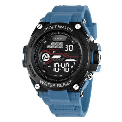 YIKAZE Men's Sports Watch Waterproof Man Sport Watches Multifuction LED Digital Military Watch Alarm Clock Electronic Wristwatch Beauty World Shop