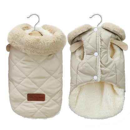 Warm Chihuahua Dog Cat Clothes Winter Fur Collar Small Dogs Puppy Coat Thick Cotton Pet Jacket Outfits Clothes for Small Dog Pug