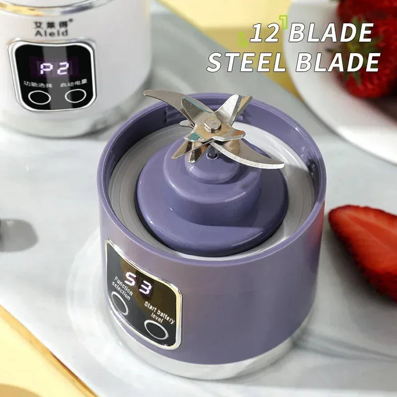 blender juicer Portable Electric Juicer 450ml 8 Blades Travel Juicer Machine Chargeable Shakes Smoothie Blenders Fresh Juice Cup Beauty World Shop