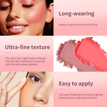 Face Blusher Matte Natural Cheek Tint Brighten Face Pink Red Face Contouring Cosmetics Blush Powder Soft Female Makeup Beauty World Shop