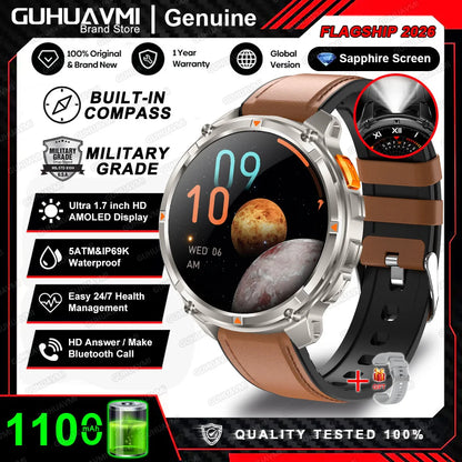 2026 New T-Rex3 Pro 1100mAh Battery Smart Watch GPS path 5ATM Waterproof Sports Run tracker Outdoors Compass Military Smartwatch Beauty World Shop