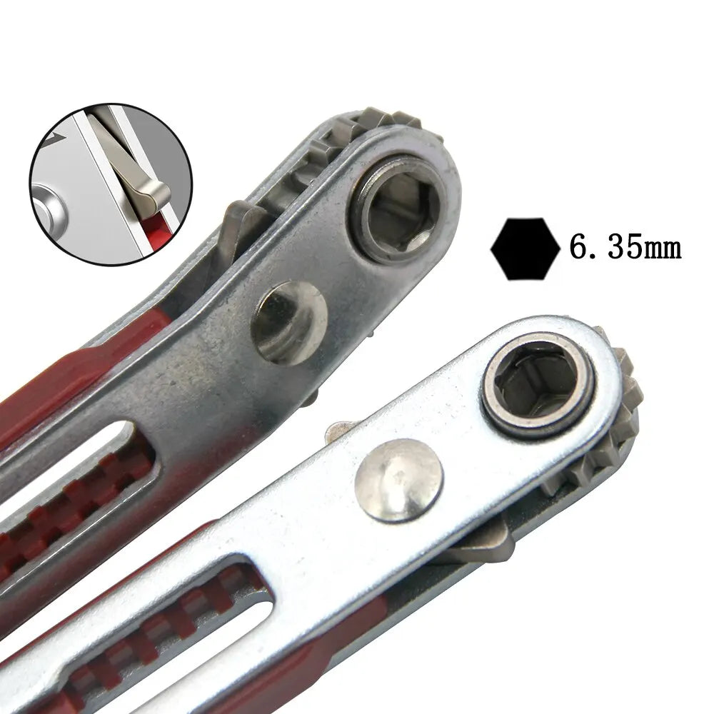 Multifunctional Bidirectional Forward and Reverse Ratchet Screwdriver Elbow Flat Head Wrench Cross Screwdriver Slotted Tool Beauty World Shop