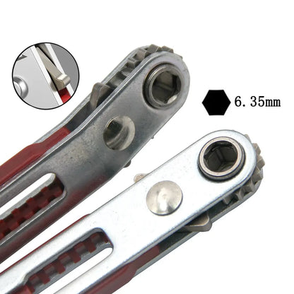 Multifunctional Bidirectional Forward and Reverse Ratchet Screwdriver Elbow Flat Head Wrench Cross Screwdriver Slotted Tool Beauty World Shop