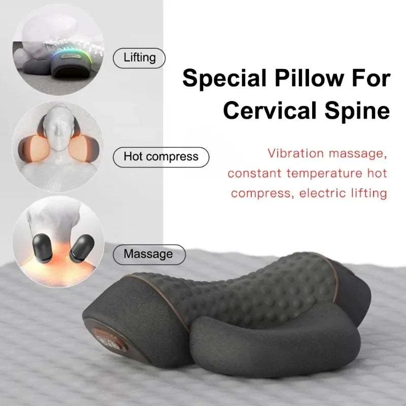Electric Neck Massager Pillow Cervical Stretcher Heating Vibration Massage Back Traction Orthopedic Sleeping Pillows Support Beauty World Shop