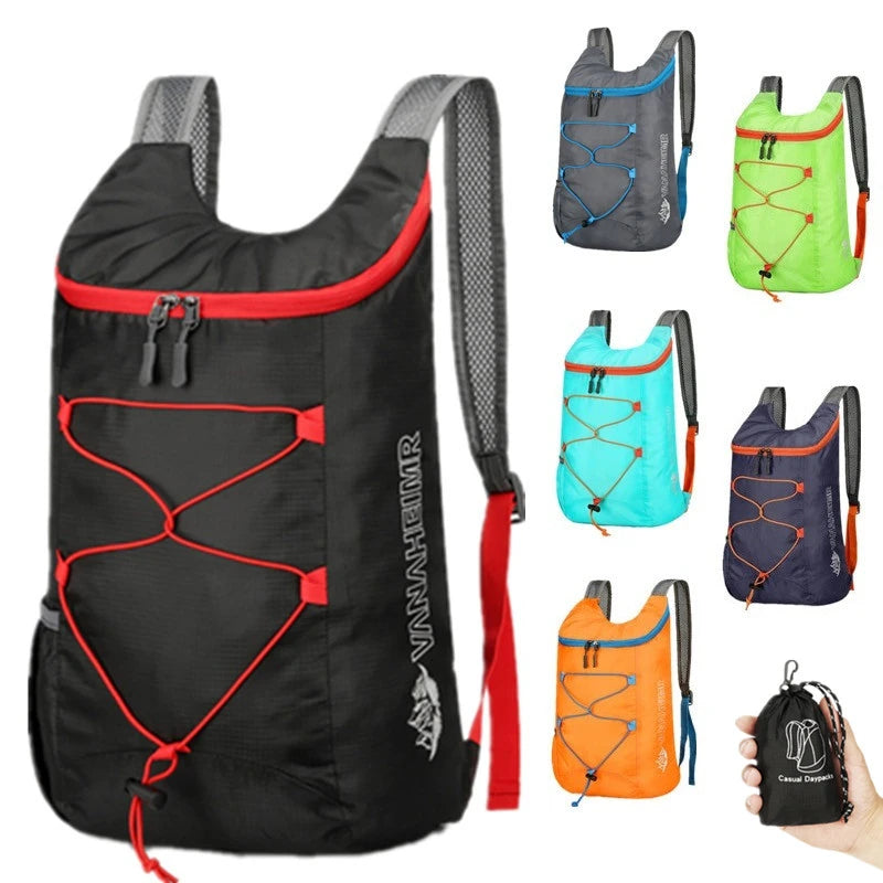 Multifunctional Outdoor Folding Backpack High Density Lightweight Waterproof Nylon Fabric Sports Bag for Camping Hiking Travel Beauty World Shop