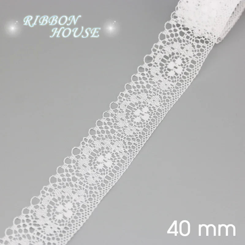 (5 yards/roll) white Lace ribbon fabric Webbing Decoration Lovely gift packing polyester Material Home Accessories Store