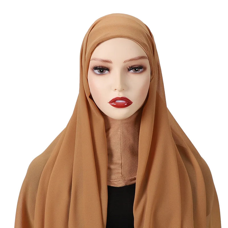 Full Cover Inner Muslim Chiffon Hijab Instant Scarf Islamic Cap Head Wear Caps Underscarf Bone Bonnet Headcover Beauty World Shop