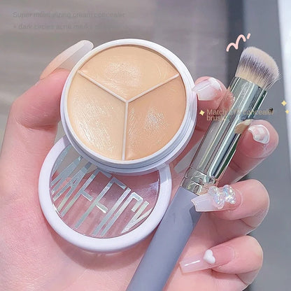 3-Color Concealer Palette Professionally Covers Dark Circles Around Eyes and Face Beauty World Shop