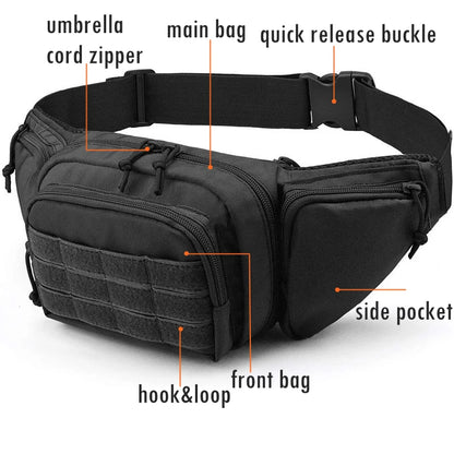 Men Waist Bag Belt Bumbag Waterproof Nylon Molle EDC Fanny Phone Pouch for Hunting Climbing Camping Beauty World Shop