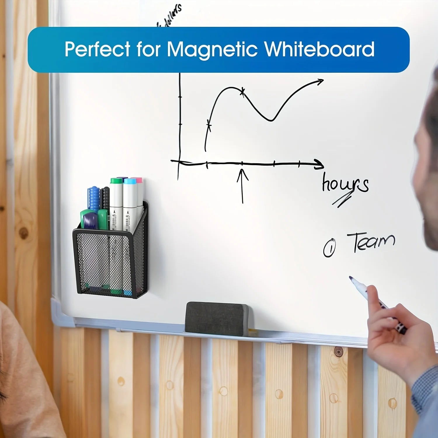 Magnetic mesh stainless steel pen holder: add a touch of fashion to your office or home Beauty World Shop