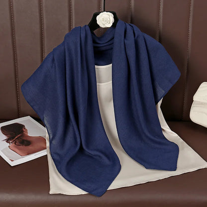 90*90cm Thin Soft Square Scarves for Women Simplicity Solid Color Cotton Linen Headscarf Muslim Female's Hijabs Bag Accessories Beauty World Shop