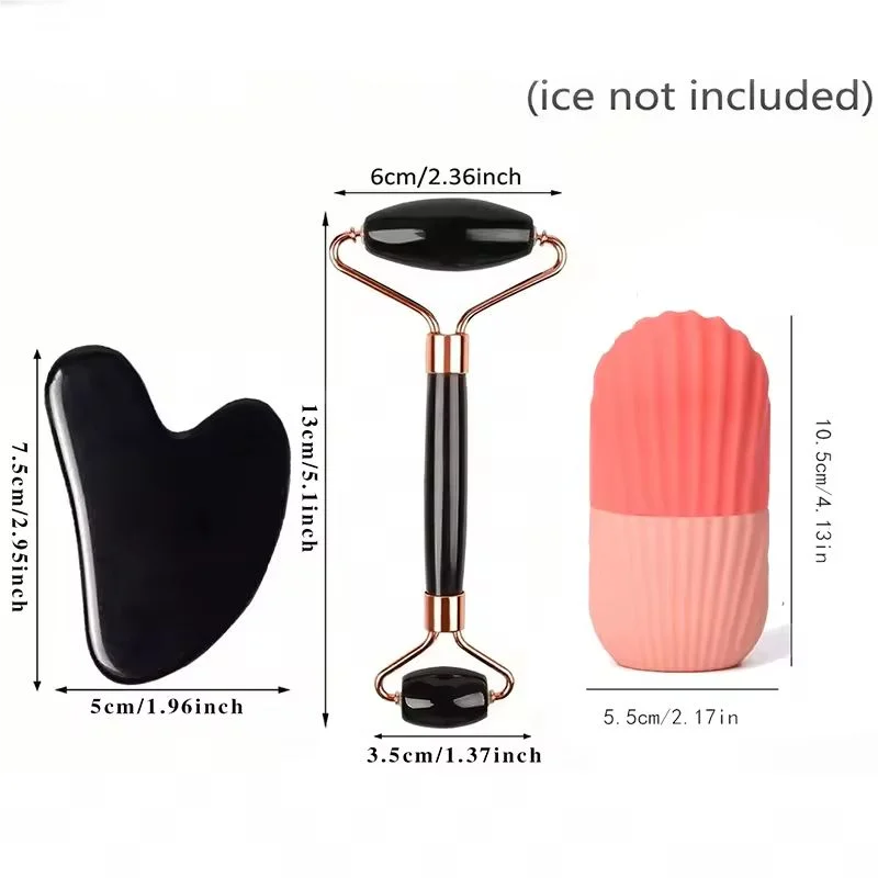 1/2/3pcs Ice Face Roller Facial Skincare Ice Roller Set,Facial Roller GuaSha FaceTool Set,Face Massage Roller Lifting Contouring Beauty World Shop