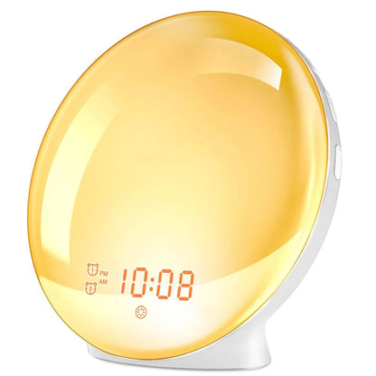 Wake Up Light Alarm Clock with Sunrise/Sunset Simulation Dual Alarms FM Radio Nightlight 7 Colors Natural Sounds Snooze Beauty World Shop