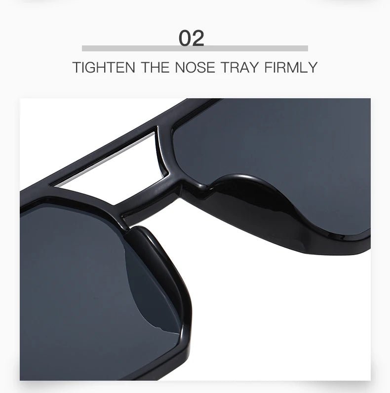 Hiking New Fashion Double Beam Polygonal Anti Light Glasses Retro Personalized Trendy Large Frame Eyewear European and American Beauty World Shop