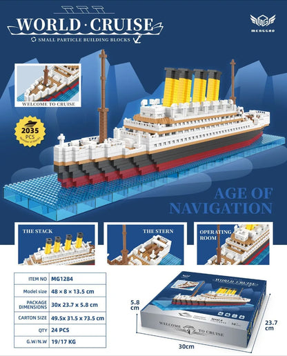 4000+Pcs Titanic Model Cruise Ship Building Blocks MOC Boat Bricks Collection DIY Construction Toys for Children Gift Beauty World Shop