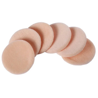 6pcs Round Facial Powder Foundation Puff ,Portable Soft Cosmetic Puff For Makeup Application, Beauty Tool Essential Make Up Beauty World Shop