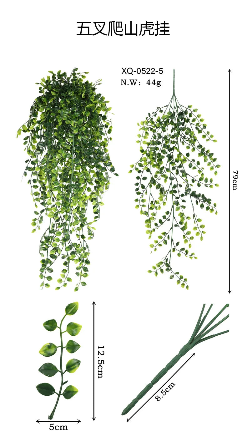 90cm Persian fern Leaves Vines Home Room Decor Hanging Artificial Plant Plastic Leaf Grass Wedding Party Wall Balcony Decoration Beauty World Shop
