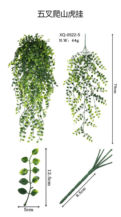 90cm Persian fern Leaves Vines Home Room Decor Hanging Artificial Plant Plastic Leaf Grass Wedding Party Wall Balcony Decoration Beauty World Shop