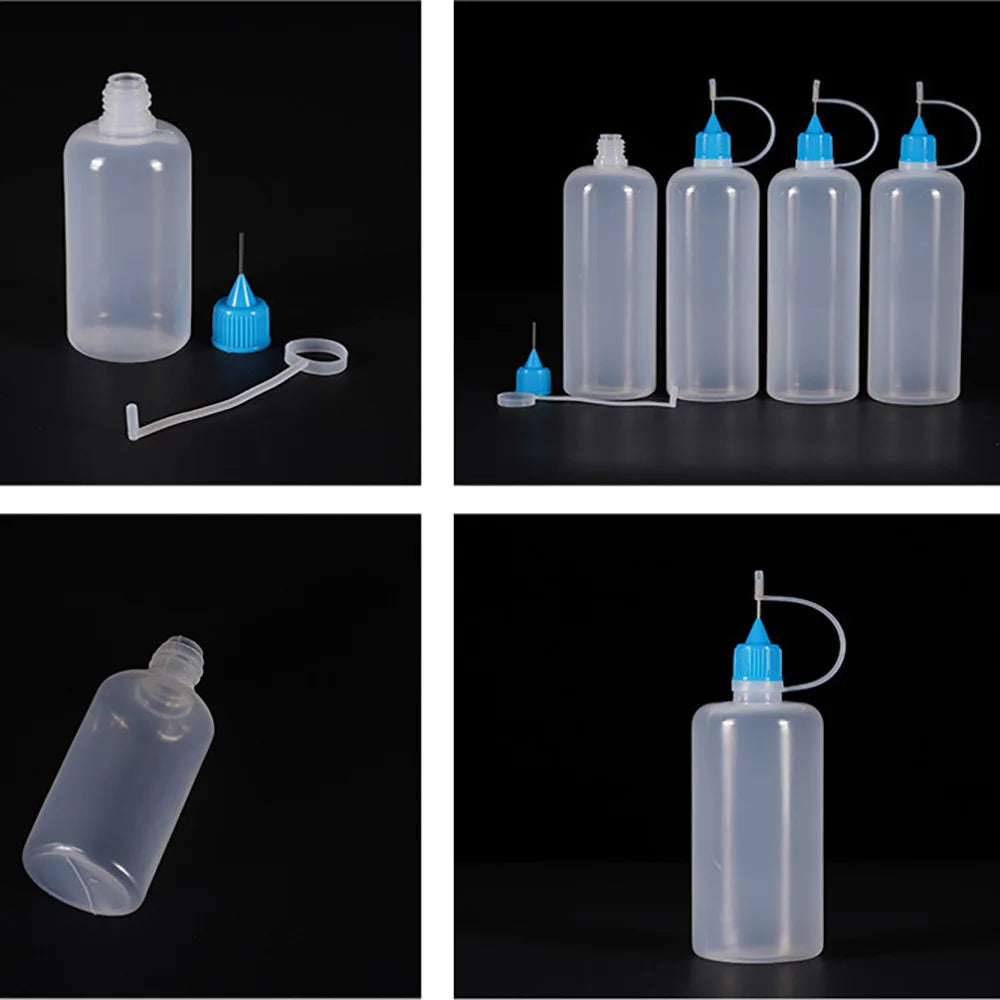 5ml 10ml 20ml 30ml 100ml 120ml PE Plastic Squeezable Tip Applicator Bottle Refillable Dropper with Needle Tip Caps Oil Bottles Beauty World Shop