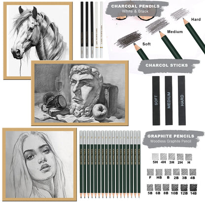 12/20/25/54/70 pcs Drawing Sketching Coloring Set Drawing Pencils & Sketching Kit Art Tool Kit Professional Art Supplies Set Beauty World Shop