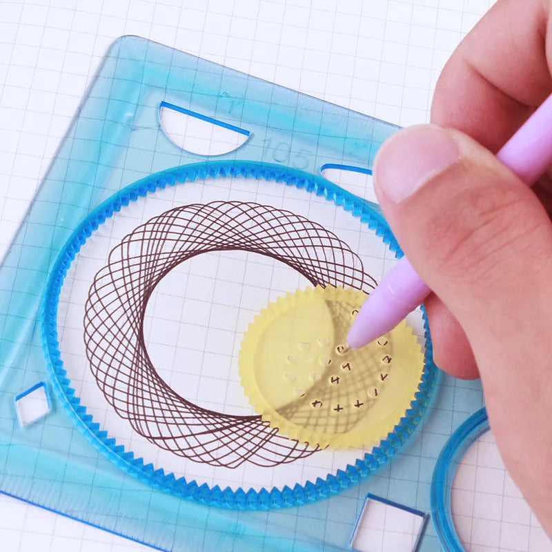 Geometry Spirograph Drawing Stencils Set Painting Template Art Crafts Creative Kids Educational Toy Variety of Flowers Ruler Beauty Fashion