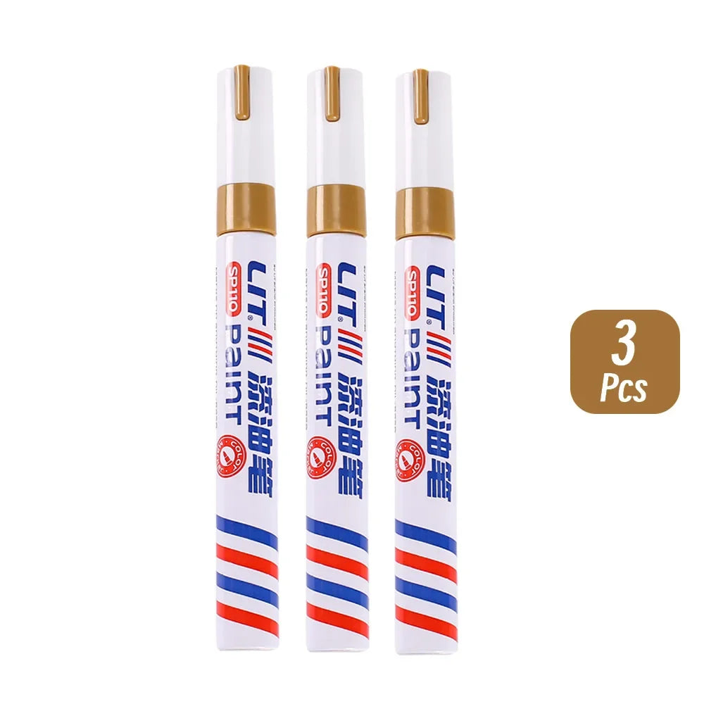3mm 10p Colorful 8 Colors Permanent Paint Marker Waterproof White Markers tire tread rubber fabric Paint metal Paint Marker Pens Beauty World Shop