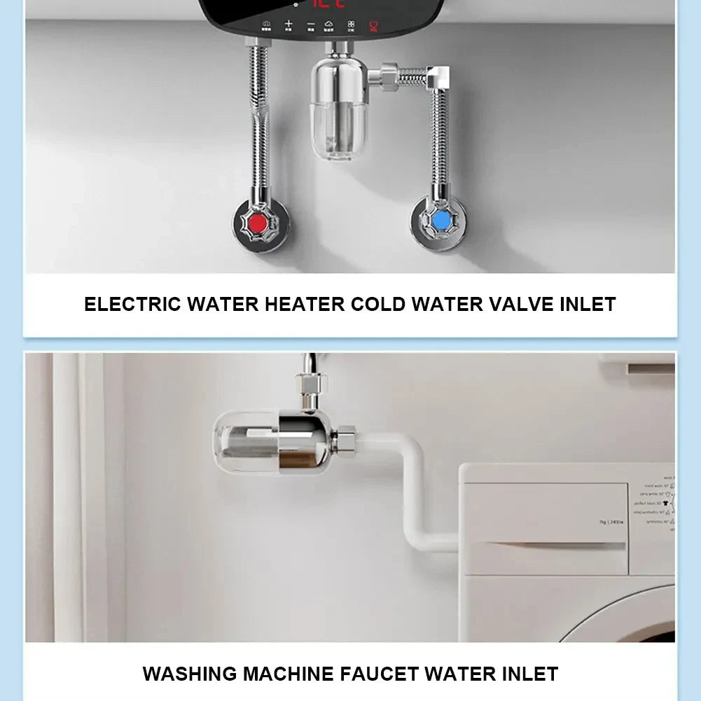 Stainless Steel Household Water Filter Front Inlet Tap Anti-Scale Shower Purifier for Drinking Water Beauty World Shop