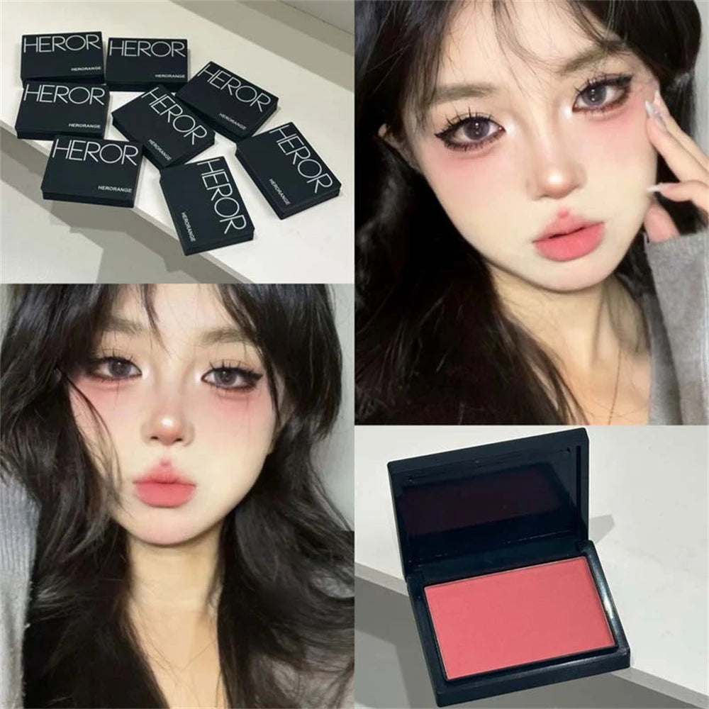 Monochrome Matte Blusher Palette Soft Silky Cheek Natural Facial Rouge Plate Lasting Nude Low Saturation Powder Blusher Disk Beauty World Shop