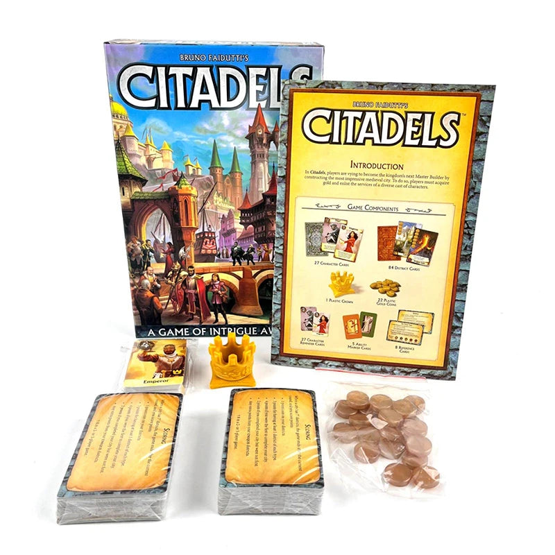 Citadels Royal Architects Clash Medieval City Building Strategy Bluffing Game for 2-8 Players Family and Adult Hybrid 60 Minutes Beauty World Shop