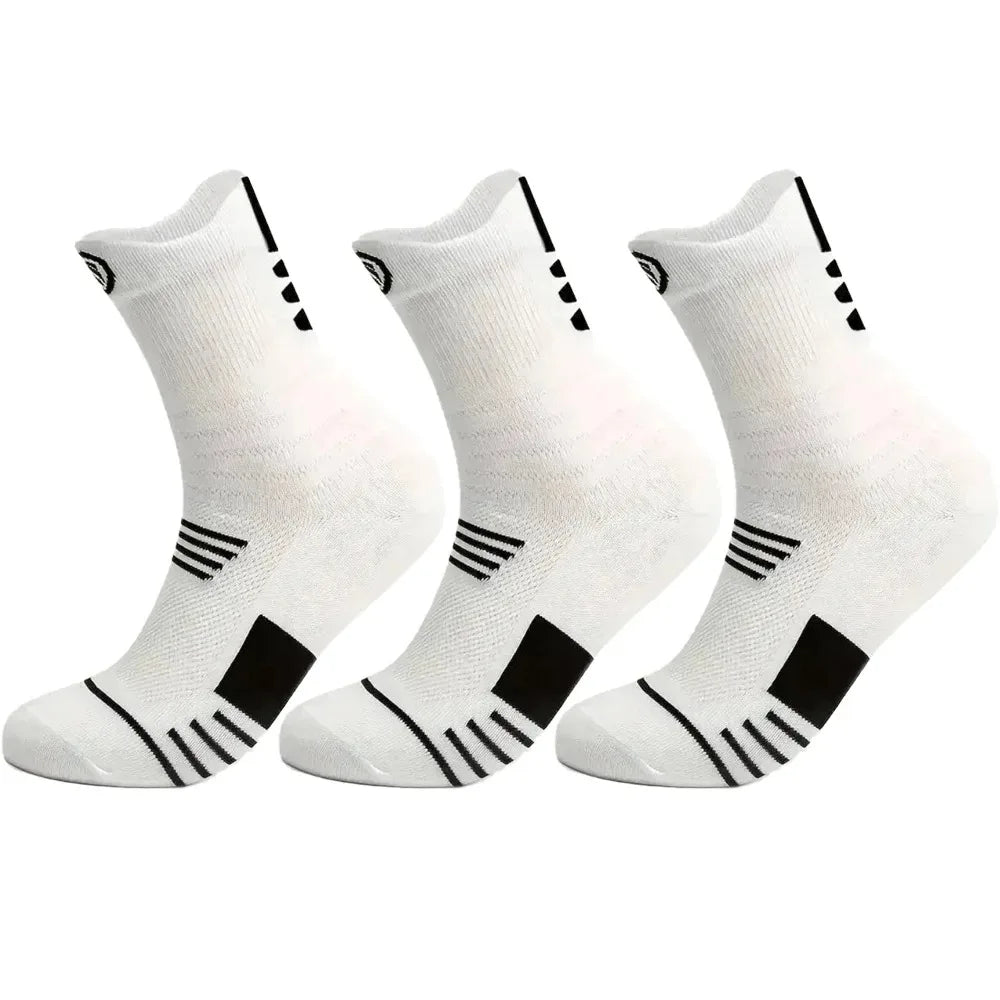 3 Pairs Men's Performance Athletic Crew Socks Comfort Fit Cushion Breathable Socks for Outdoor Running Hiking Sports Beauty Trend Shop