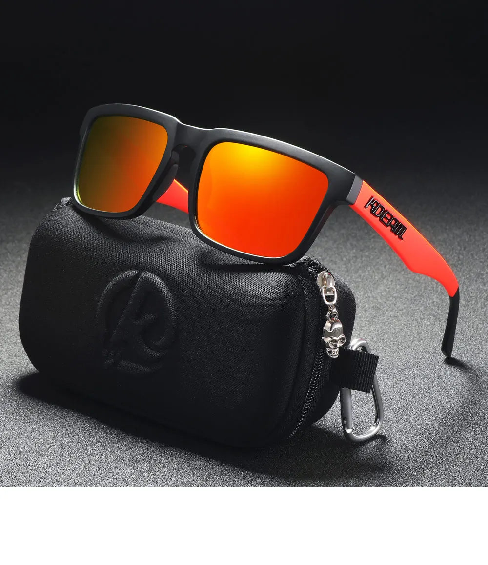 KDEAM Men's Polarized Sunglasses Square Casual Outdoors Sun Glasses Women Unisex Sunglass For Couple With Zipper Case Beauty World Shop
