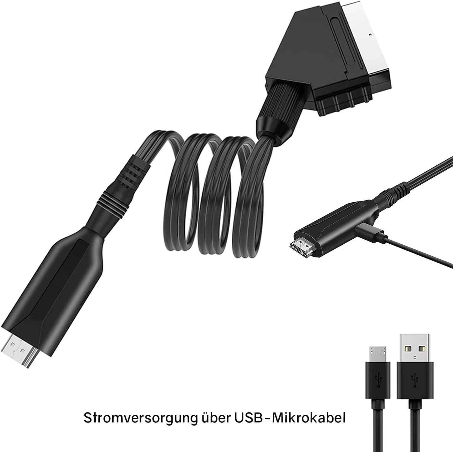 SCART to HDMI Converter Cable Video Audio Converter Adapter Scart in HDMI Out Suport 720P/1080P Switch for HDTV DVD Beauty World Shop