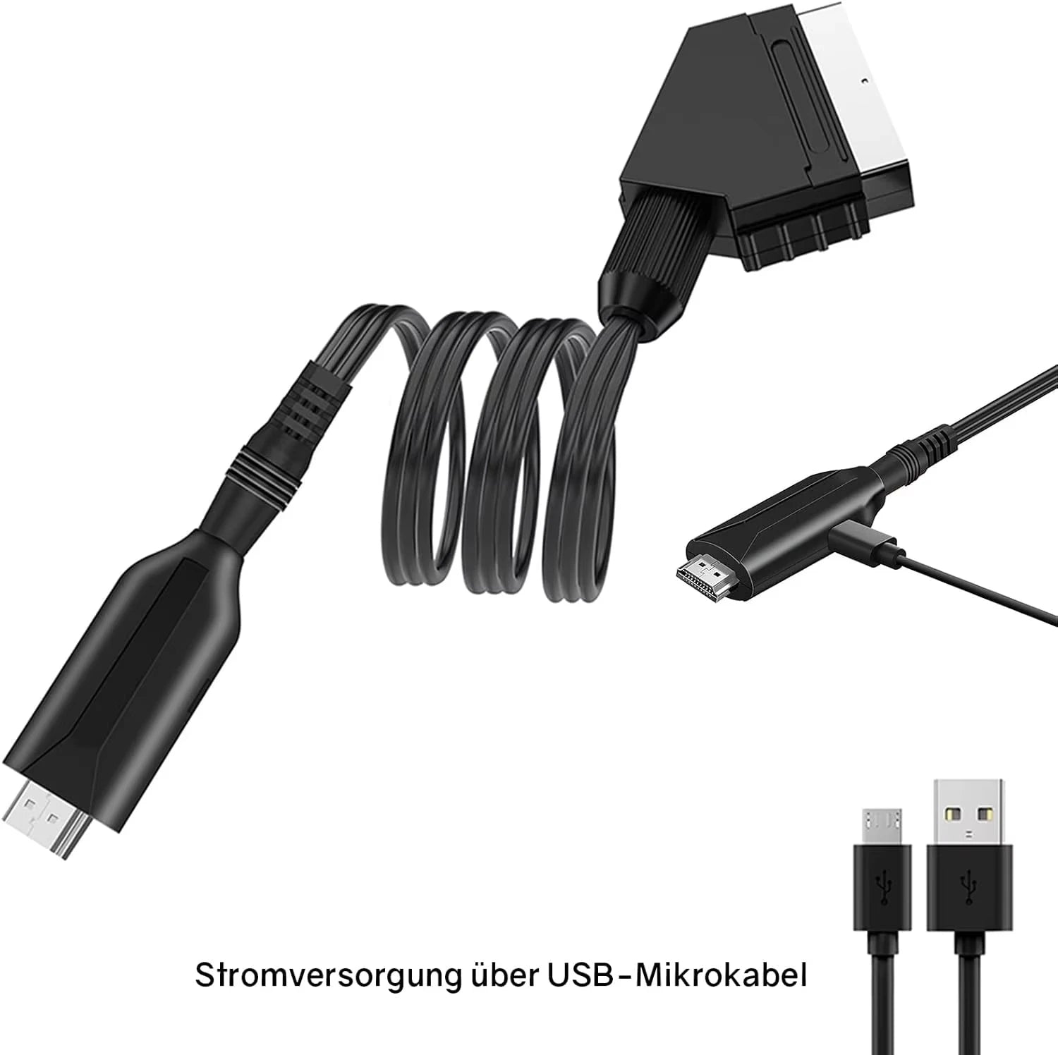 SCART to HDMI Converter Cable Video Audio Converter Adapter Scart in HDMI Out Suport 720P/1080P Switch for HDTV DVD Beauty World Shop