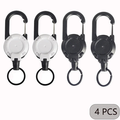 1/2/4pcs Extendable Retractable Holders Keychain Badge Reels Heavy Duty Clip With Carabiner Key Chain For Men Outdoor Bags Beauty Fashion
