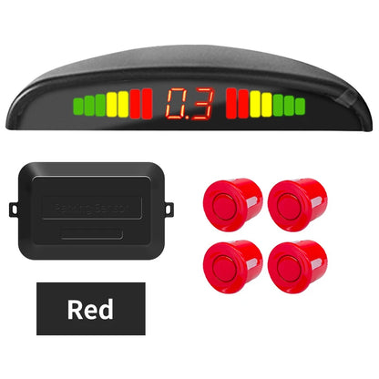 Hippcron Car LED Parking Sensor Kit 4 Sensors 22mm Reverse Radar Sound Alert Indicator System 8 Colors Beauty World Shop