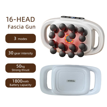 42-Heads Fascia Gun High-Frequency Vibration Body Massage Gun Back and Waist Massager Neck Shoulder Massager Muscle masajeador Beauty World Shop