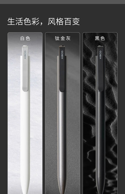 KACO Gel Pens Press Signature Pen Stationery Metal Pen Clip 0.5mm Black Ink Quicking Drying Large Capacity 800M Smooth Writing Beauty World Shop