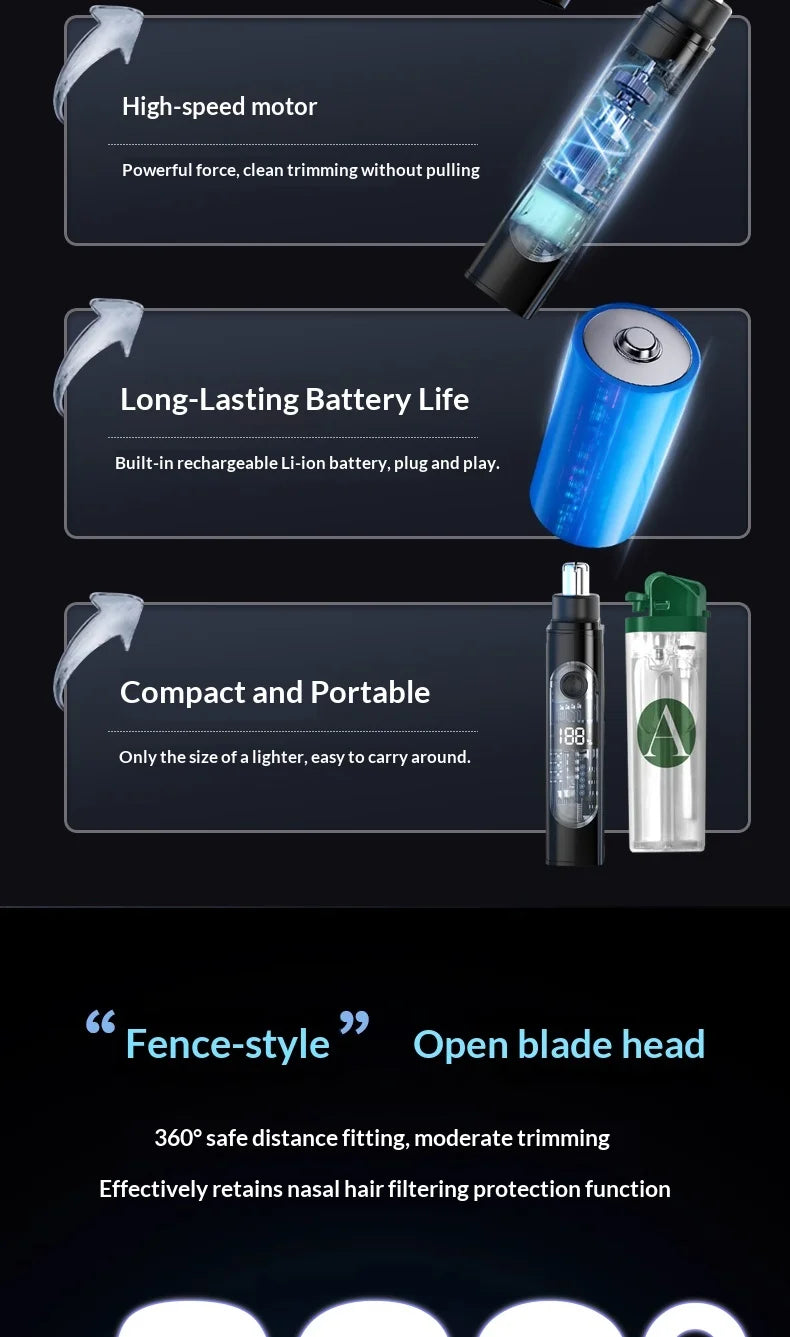 Portable Nose Ear Hair Trimmer Electric Clipper for Men Women Rechargeable Painless Hair Removal Kit Beauty World Shop