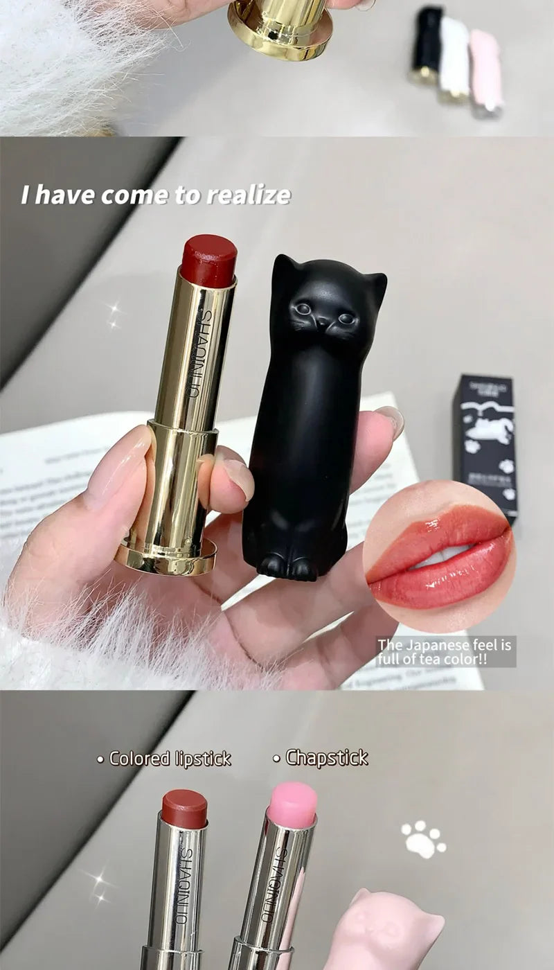 SHAQINUO Meowoqinqin Moisturizing Color Lip Balm, anti-dryness and crack fade lip lines Student Moisturizing lipstick Beauty Trend Shop