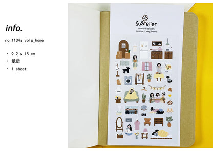 Korean Import Suatelier Travel Home Life Study Friend Stickers Scrapbooking Diy Journaling Diary Stationery Sticker School Gift Beauty World Shop