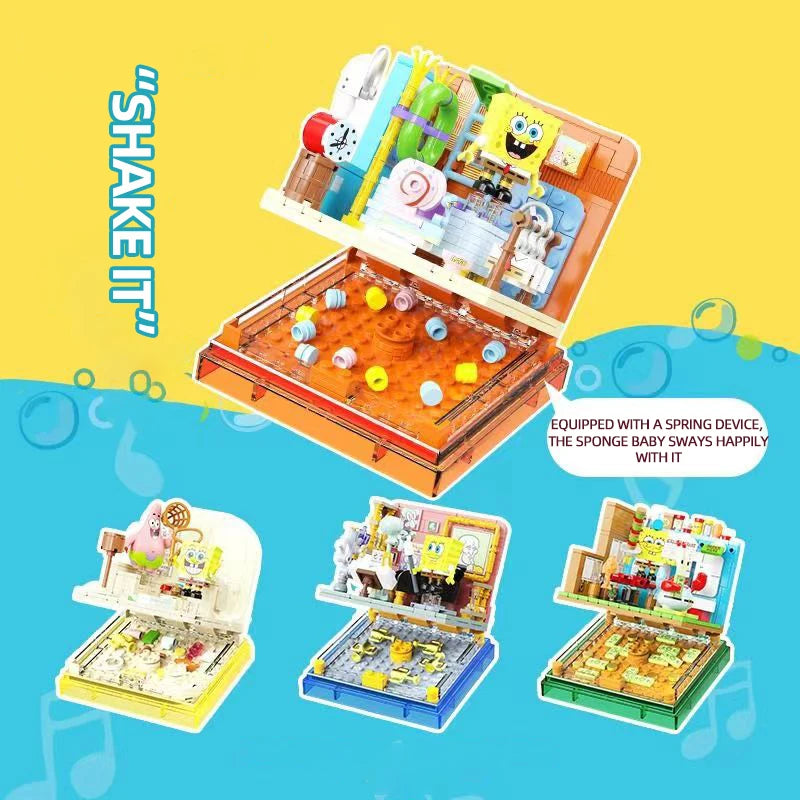 Spongebob Building Blocks Patrick Star Krusty Krab Squidward Tentacles Room Model Bricks Set Desktop Ornaments Kids Toys Gifts Beauty World Shop